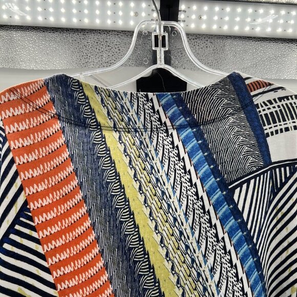 Chico's Womens V-Neck 3/4 Sleeve Multicolor Blouse Size Medium Colorful - Picture 6 of 11